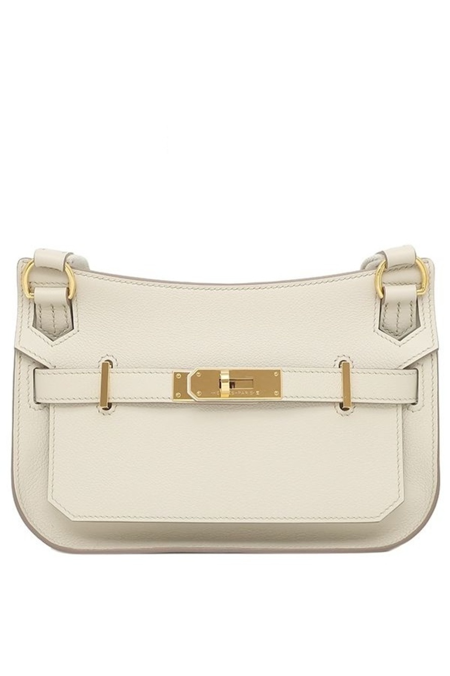Hermes Shoulder Bag Jypsiere Mini Evercolor Beton Gold White